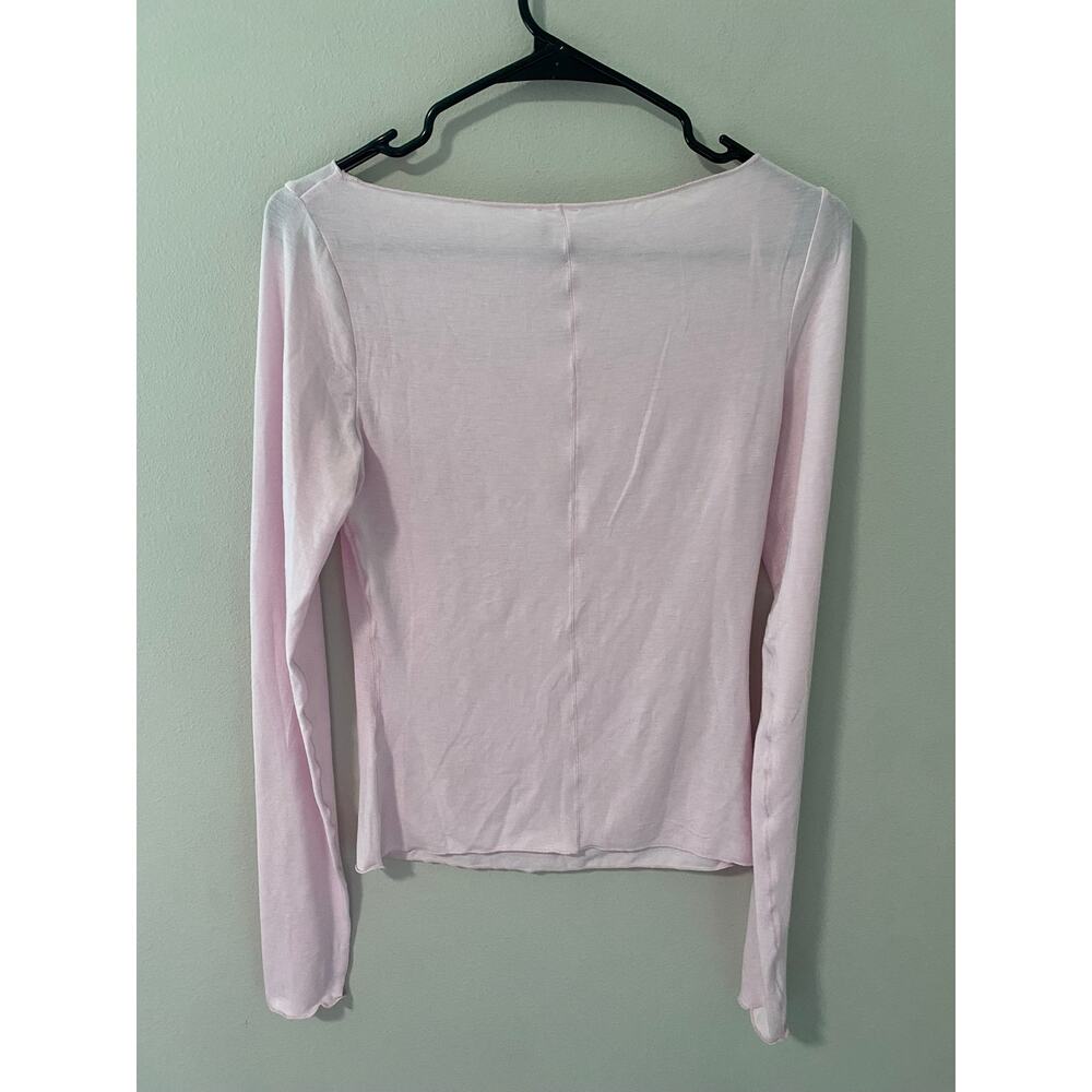 New Garage SexyCozy Boatneck Long Sleeve Top, Light Pink Size Small - Picture 4 of 4